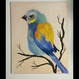 Canvas painting and matching decorative pillows